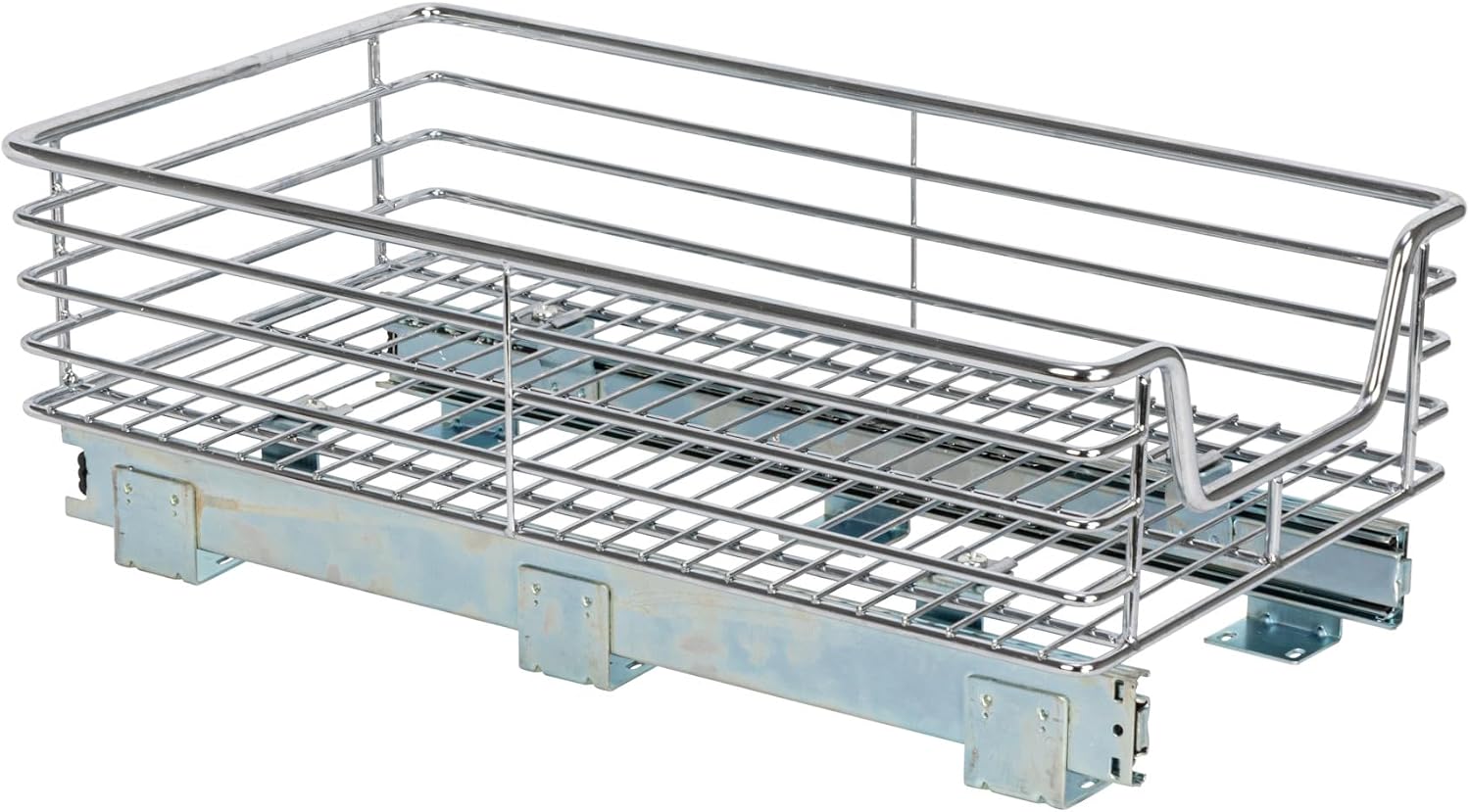 Household Essentials Glidez 2‑Tier Multipurpose Chrome‑Plated Steel Pull‑Out/Slide‑Out Under Cabinet Organizer, Chrome Finish