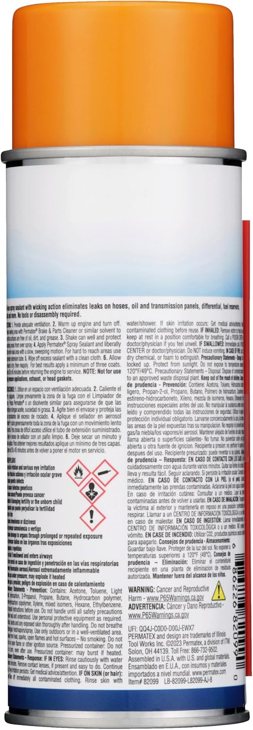 Permatex 82099 Spray Sealant, 9 oz., Natural Finish