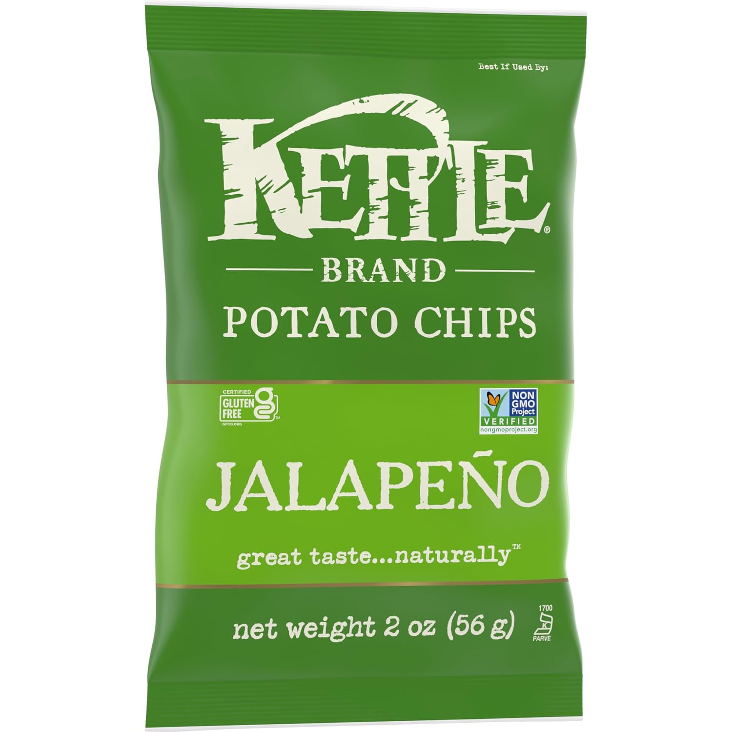 Kettle Brand Potato Chips, Jalapeno Kettle Chips, Party Size, 13 Oz