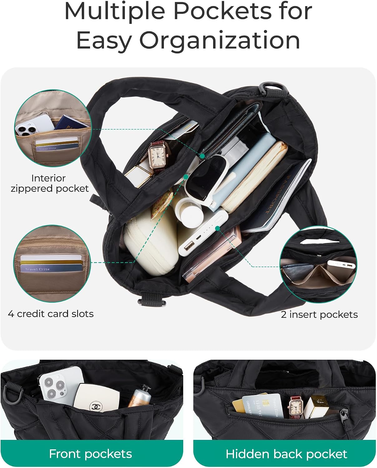 BAGSMART Crossbody Bags for Women, Lightweight Purses for Women, Quilted Puffer Tote Handbags for Daily Use,Shop,Travel