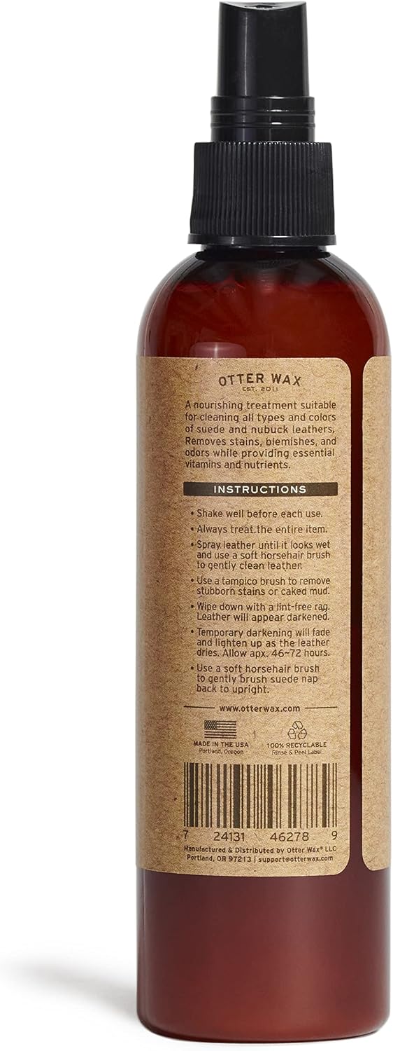 Otter Wax Conditioning Suede & Nubuck Cleaner | 5 oz | Leather Cleaner & Conditioner for Furniture, Boots, Hats, Shoes
