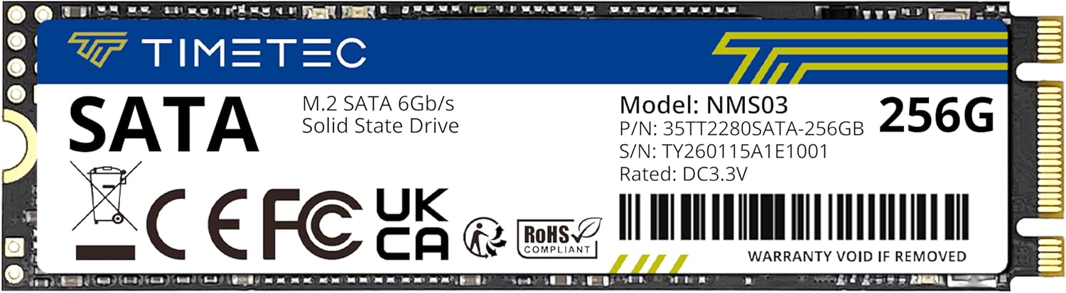 Timetec 1TB SSD 3D NAND SATA III 6Gb/s M.2 2280 NGFF 512TBW Read Speed Up to 550MB/s SLC Cache Performance Boost Internal Solid State Drive for PC