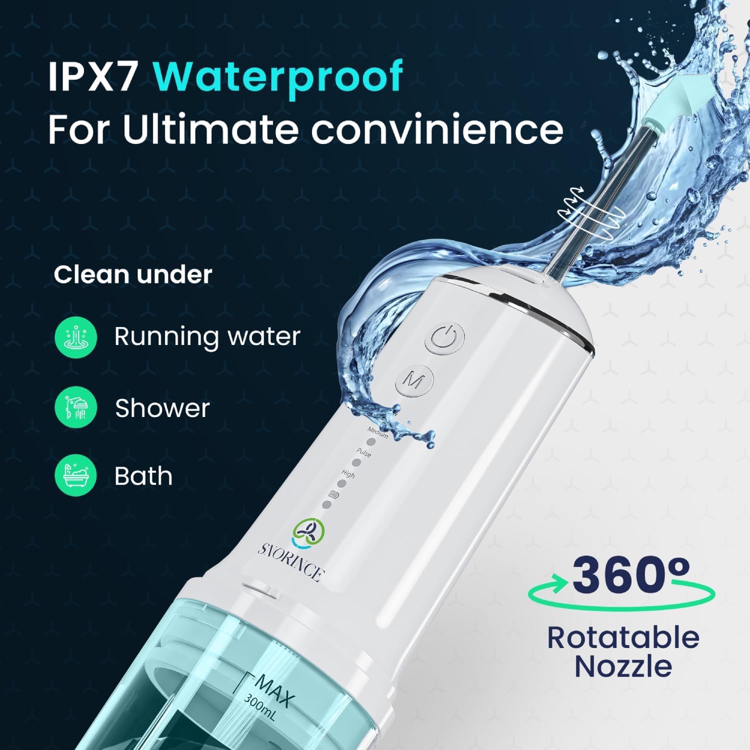 Nasal Irrigation System for Sinus Relief 30 Salt Packs 4 Rinse Modes | 4 Nozzles Portable Cordless Electric Neti Pot Nose Cleaner - Sinus Flush Kit