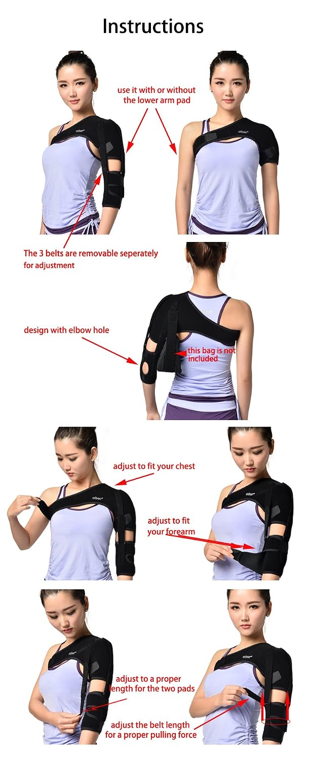 Shoulder Brace Support Arm Sling for Stroke Hemiplegia Subluxation Recovery, Left Shoulder