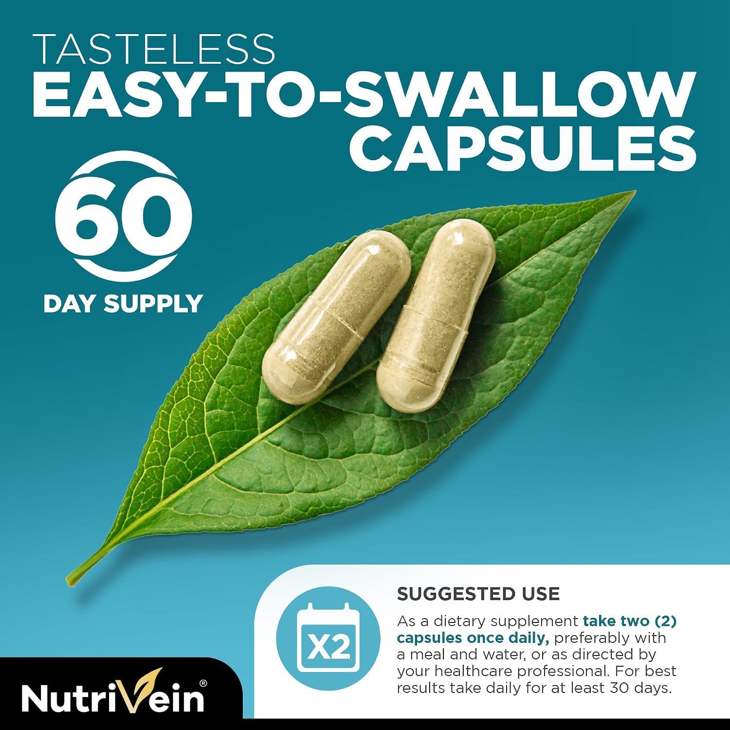 Nutrivein Organic Sea Moss 1600 mg, Bladderwrack & Burdock - 120 Capsules