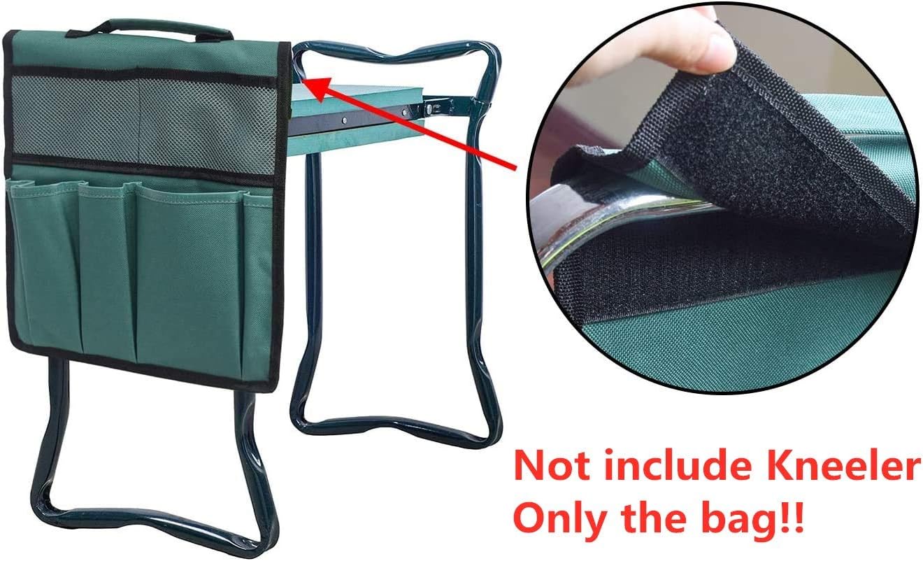 COCO Garden Pouches for Kneeler - 2 Pack Outdoor Gardening Stool Pouch, Workseat Storage Tote Hanging Organizer, Heavy-Duty 600D Oxford Cloth Tool Bag