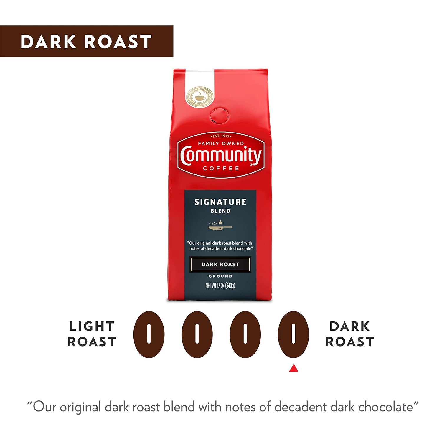 Community Coffee French Roast, Ground Coffee, Extra Dark Roast, 12 Ounce Bag (Pack of 1)