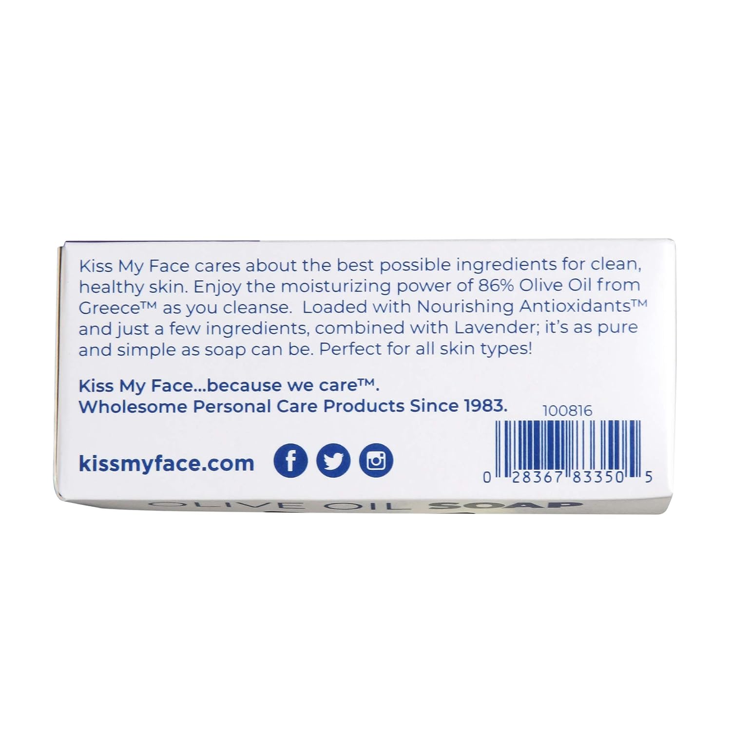 Kiss My Face Olive Oil Fragrance Free Bar Soap, Moisturizing Bar Soap, Cruelty Free Vegan Soap, Palm Oil Free, 4 Oz - 3 Count (Pack of 1)