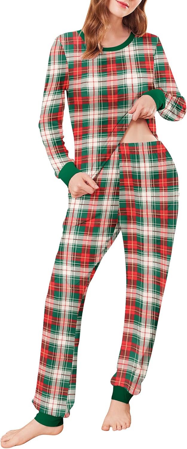 Ekouaer Womens Pajamas Sets Long Sleeve Tops with Jogger Pants