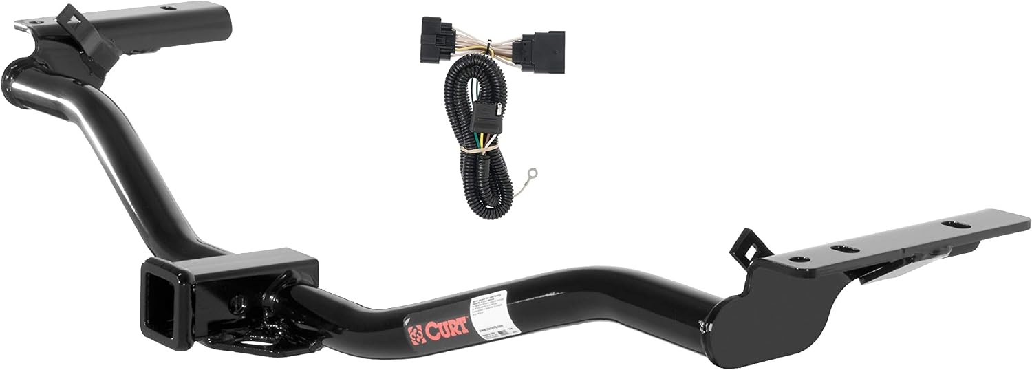 CURT Class 3 Trailer Hitch 2" Receiver with 4-Way Flat Output Custom Wiring Harness fits 2011-2019 Explorer | Resists Rust, Chipping