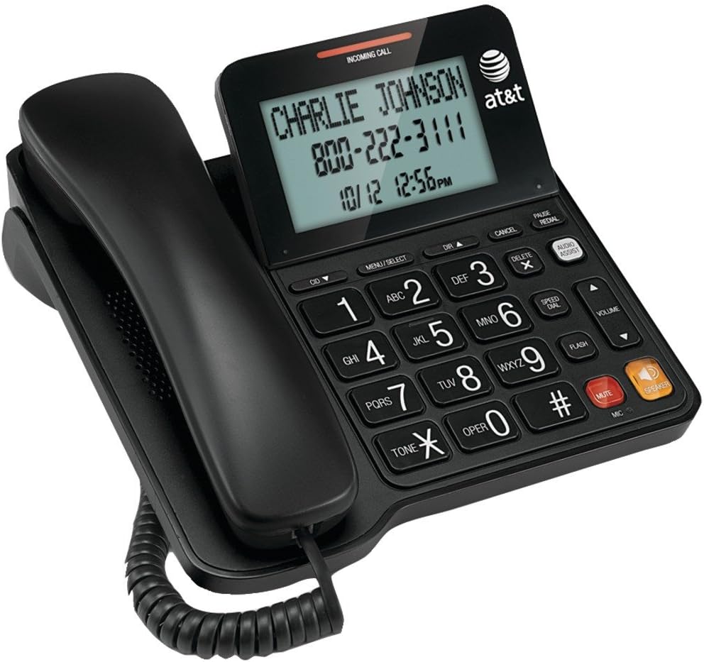 AT&T CL4940 Corded Phone with Digital Answering System, Caller ID, Large Tilt Display