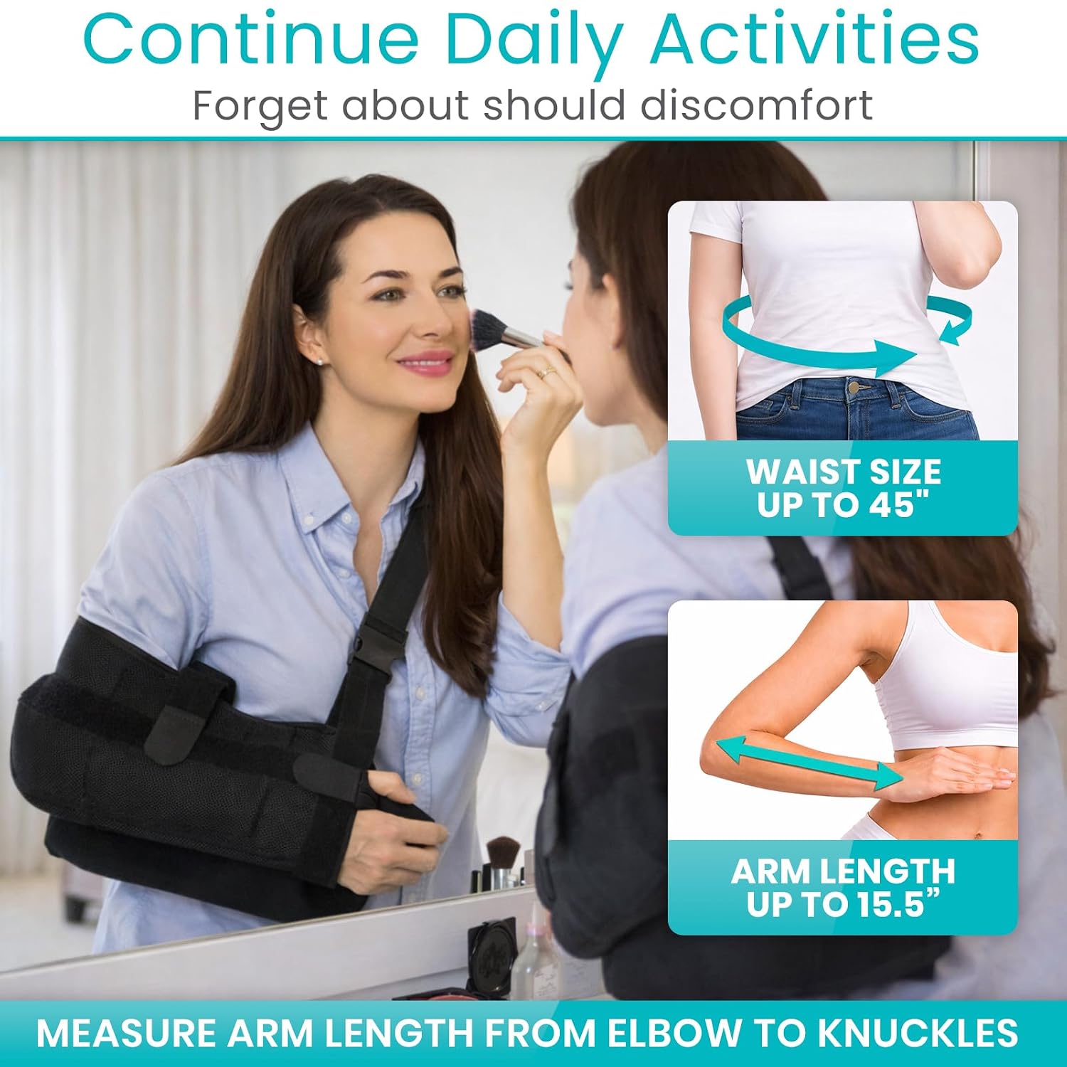 Vive Shoulder Abduction Sling - Immobilizer for Injury Support - Pain | Relief Arm Pillow for Rotator Cuff, Sublexion, Surgery, Dislocated