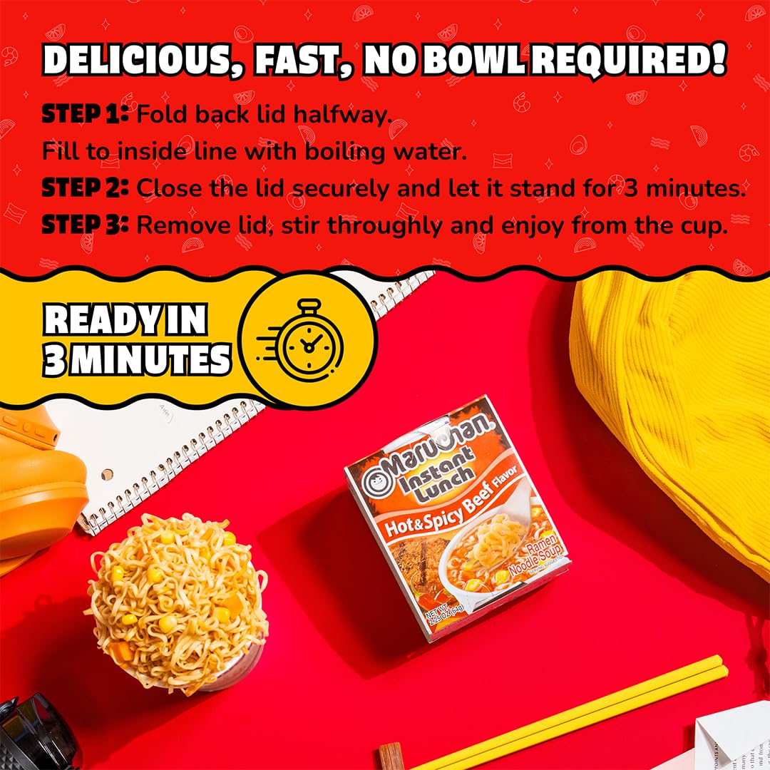 Maruchan Instant Lunch Ramen Noodles, Cheddar Cheese Flavor – Japanese-Style Instant Noodle Soup, Easy Meal Ready in 3 Minutes – 2.25 Oz. (12 Pack)