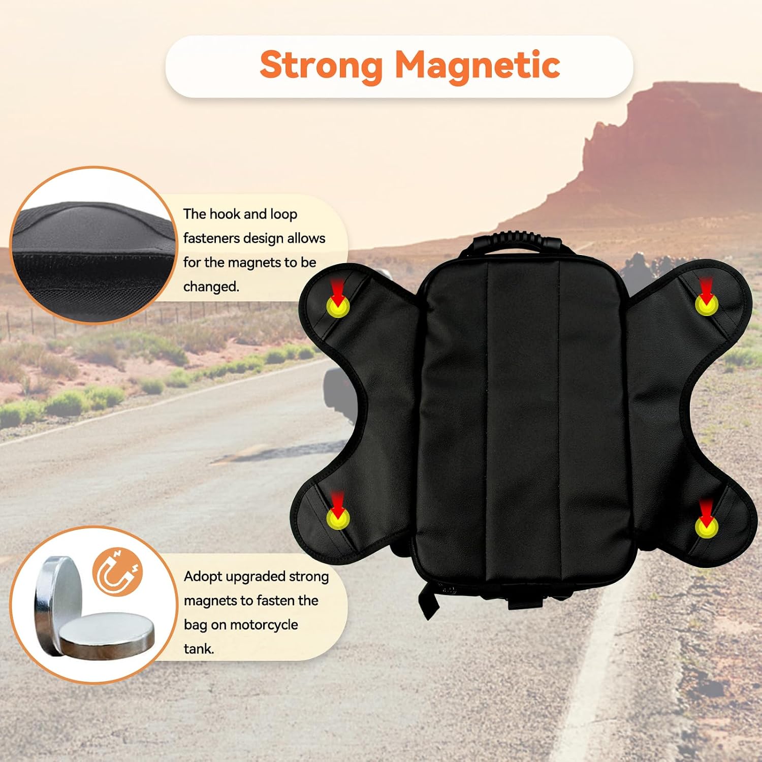 Dracarys Motorcycle Tank Bag - Oxford Saddle Black Motorbike Bag - Strong Magnetic Bag for Honda Yamaha Suzuki Kawasaki Harley