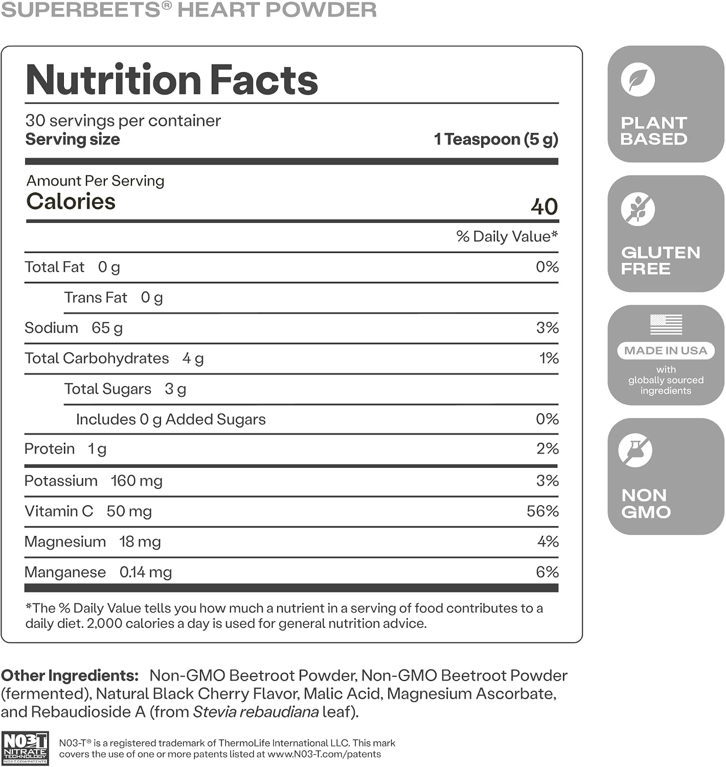 HumanN SuperBeets Beet Root Powder - Non-GMO Beetroot Superfood - Nitric Oxide Supplement for Heart Health, Circulation & Blood Pressure Support - Black Cherry, 30 Servings