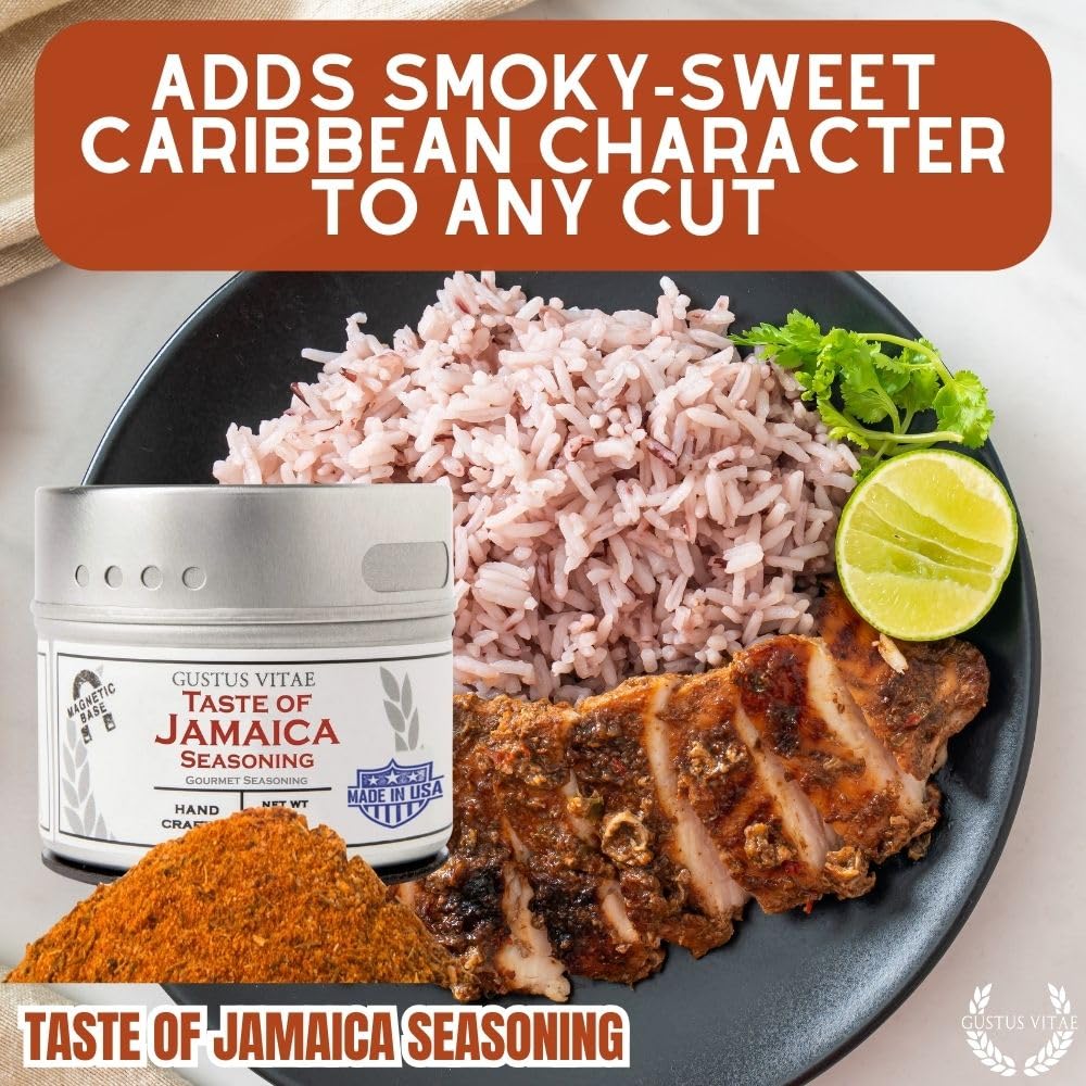 Gustus Vitae | Taste of Jamaica Seasoning | Jamaican Jerk Spice Blend | Premium Small Batch Seasoning | Gourmet Culinary Spices | All Natural | Non