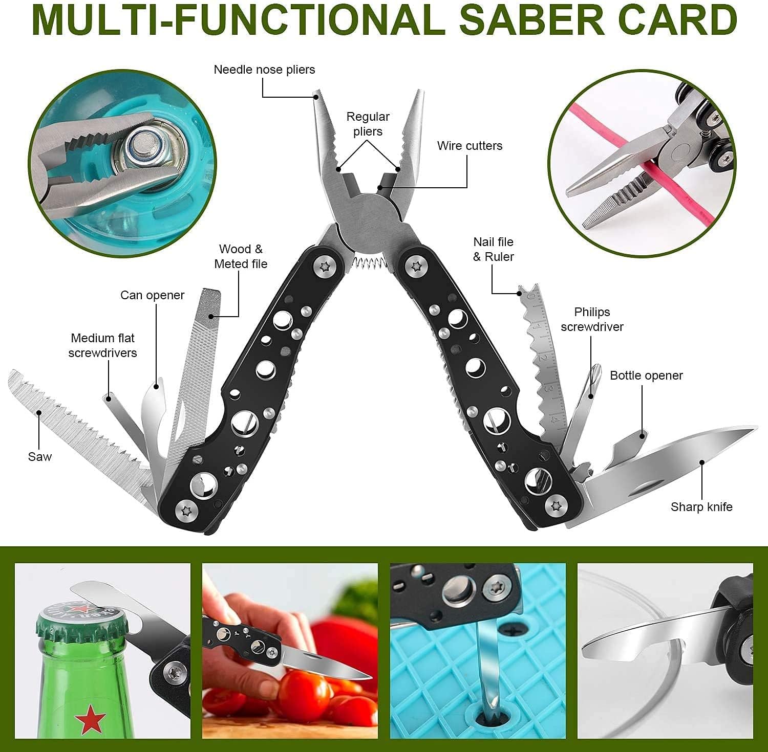 Survival Kit 32 in 1, Gifts for Men Dad Husband Teenage Boy