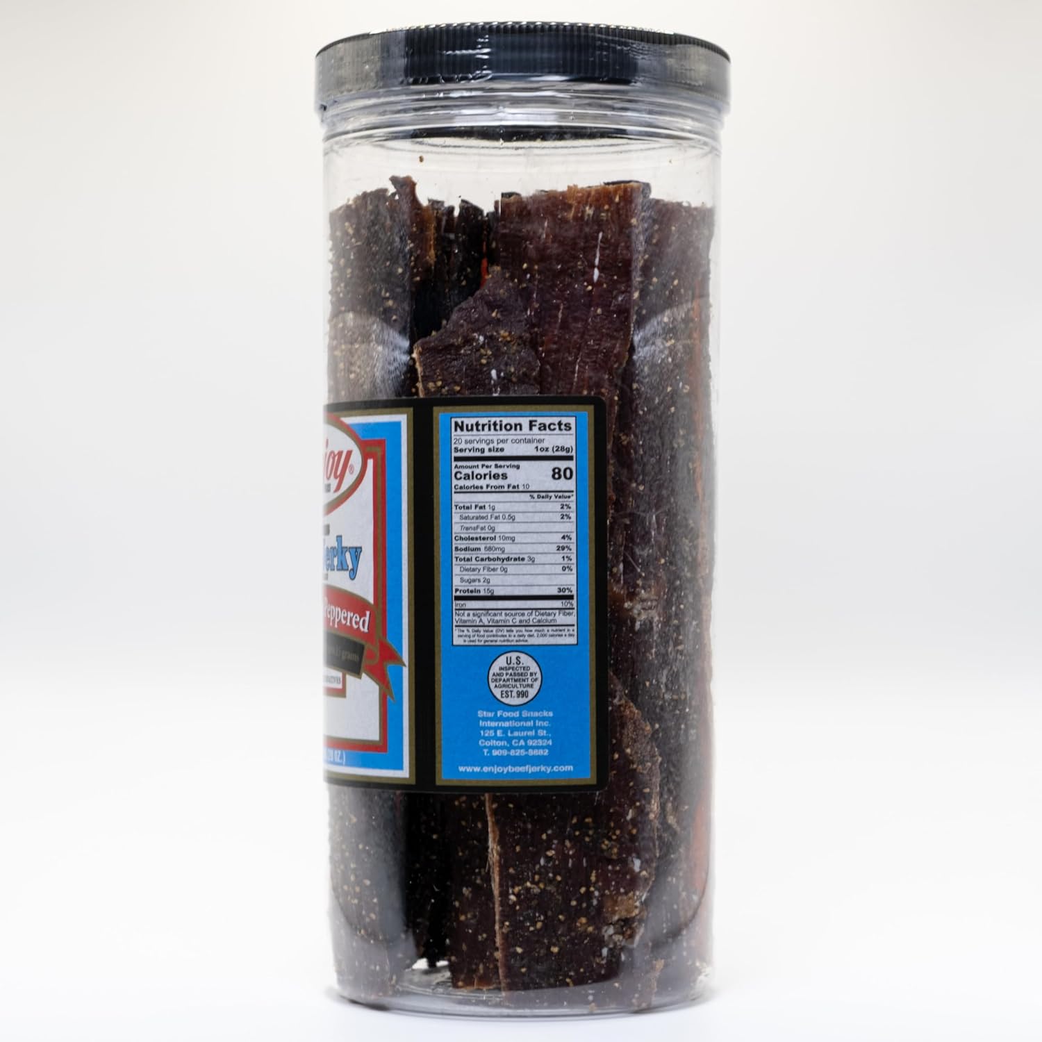 Enjoy Peppered Beef Jerky 8 oz (Pack of 1) | High Protein | No Nitrites