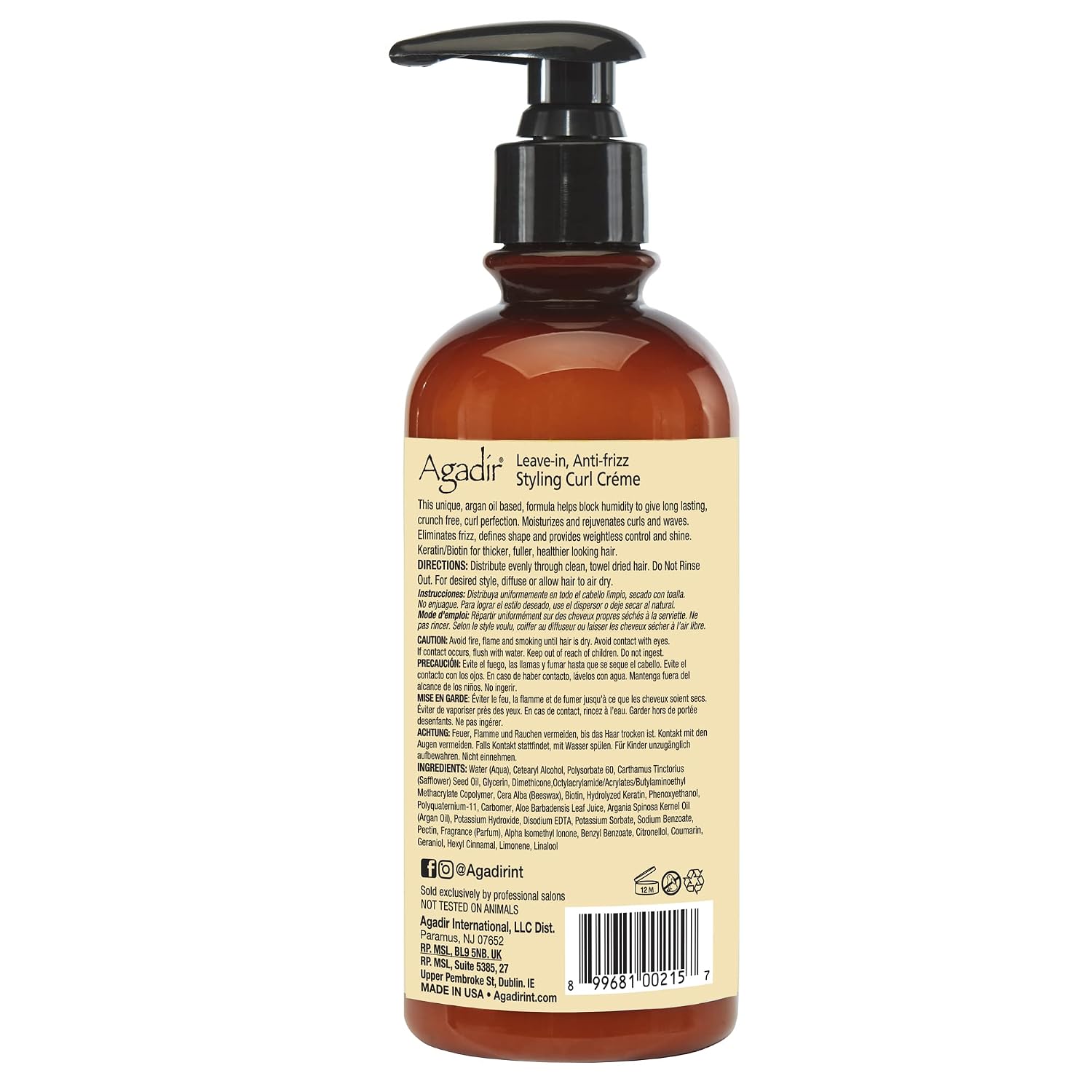 AGADIR Styling Curl Creme, 10 Fl Oz