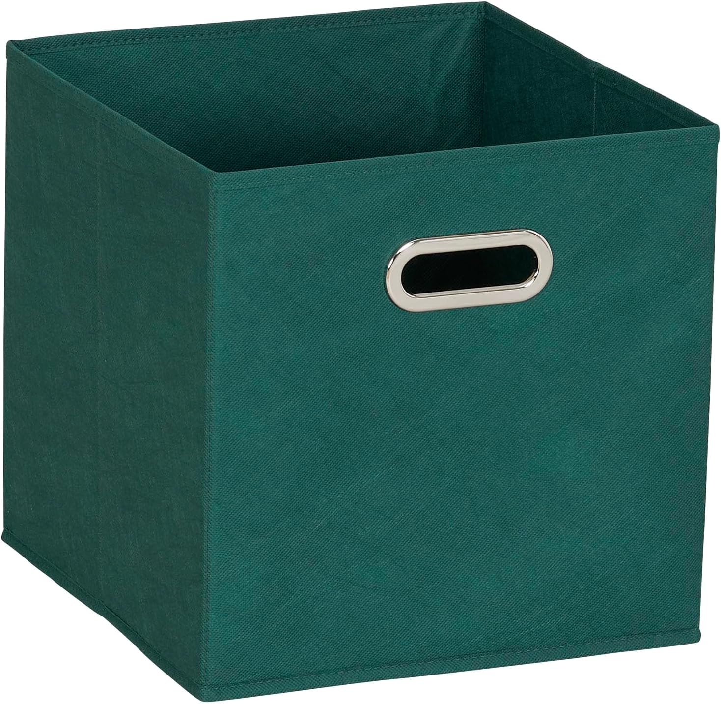 Household Essentials Fabric Storage Bins 6 Piece Set, Strong Poly-Woven Fabric, Sturdy Chipboard Sides, Grommet Front Handle, Stackable and Foldable, Classic Design, Navy