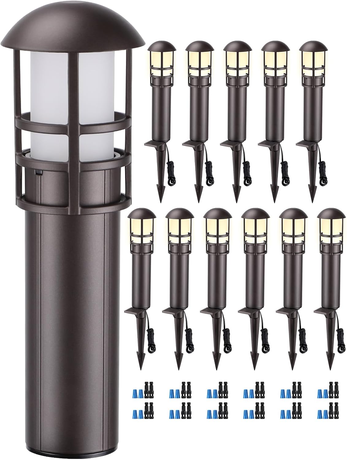 LEONLITE 8-Pack Low Voltage Landscape Pathway Lights, 3W, CRI90, 3000K