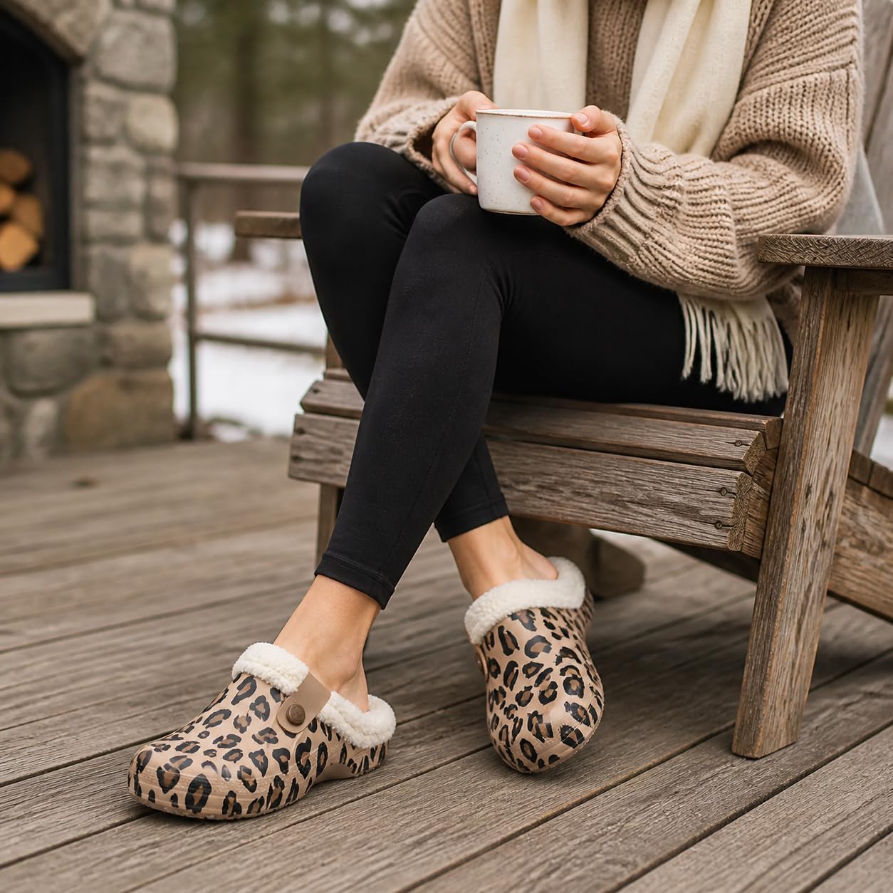 Beslip Fur Lined Clogs for Women & Men Fuzzy Slippers with Memory Foam