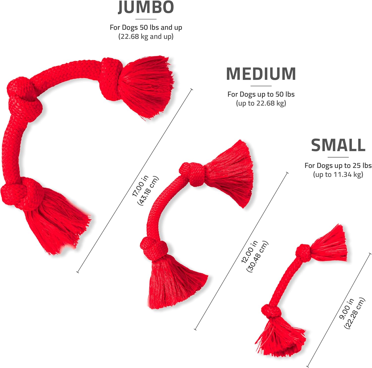 Playology Tug Rope Dog Toys for Large Breed Dogs - Jumbo, Beef Scent