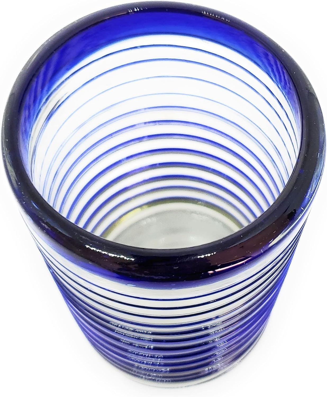 Cobalt Blue Spiral 14 oz Drinking Glasses (set of 6), Recycled Glass, Lead-free, Toxin-Free (Drinking)