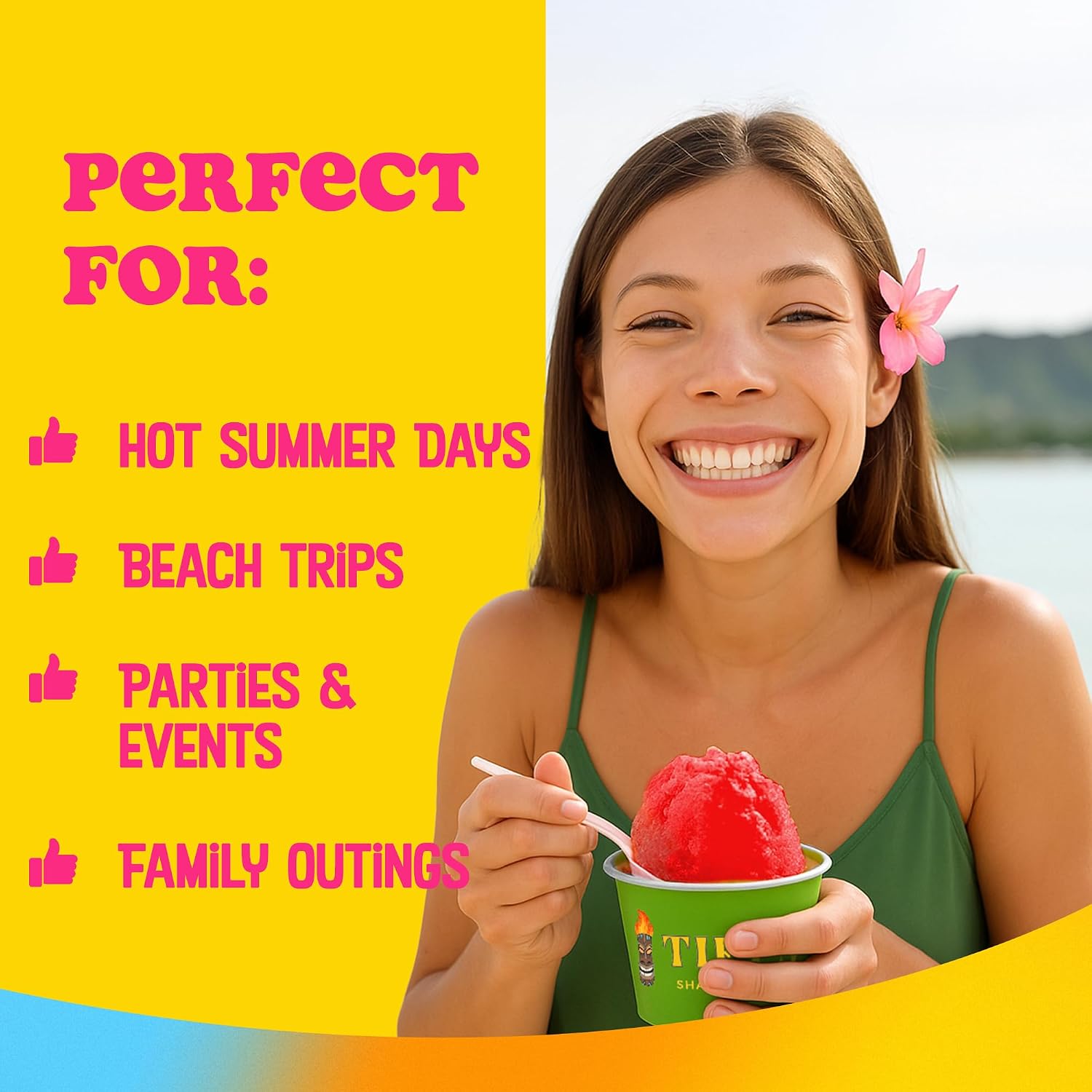 Tiki's Shave Ice Syrup Concentrate for Snow Cones & Shaved Ice - Natural Syrup for Beverages & Desserts - Ideal for Snow Cone
