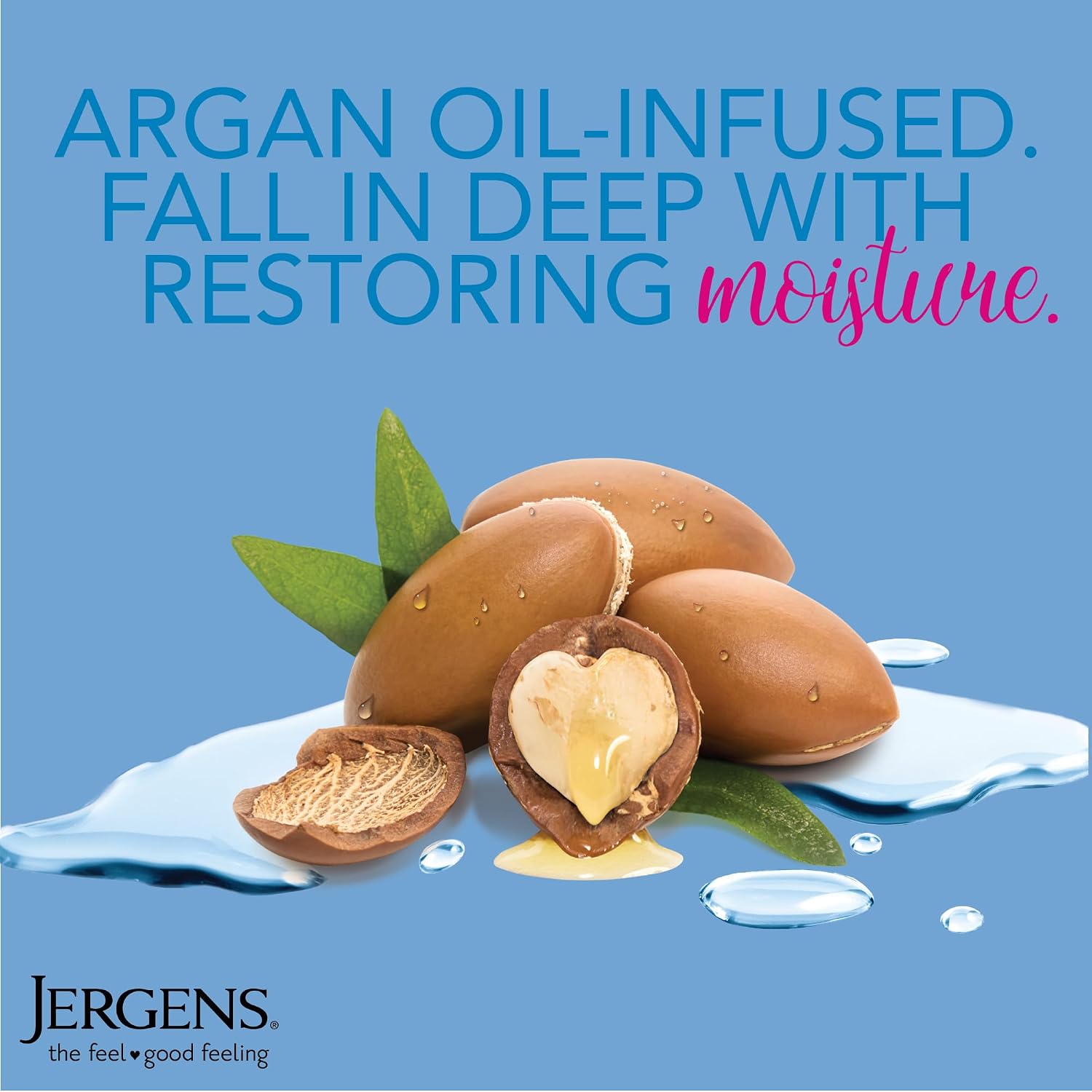 Jergens In Shower Lotion For Dry Skin, Wet Skin Moisturizer, 10 oz, 4 Pack | Argan Oil, Hyaluronic Acid, Fast Absorption, Non-Sticky Formula, Dermatologist Tested