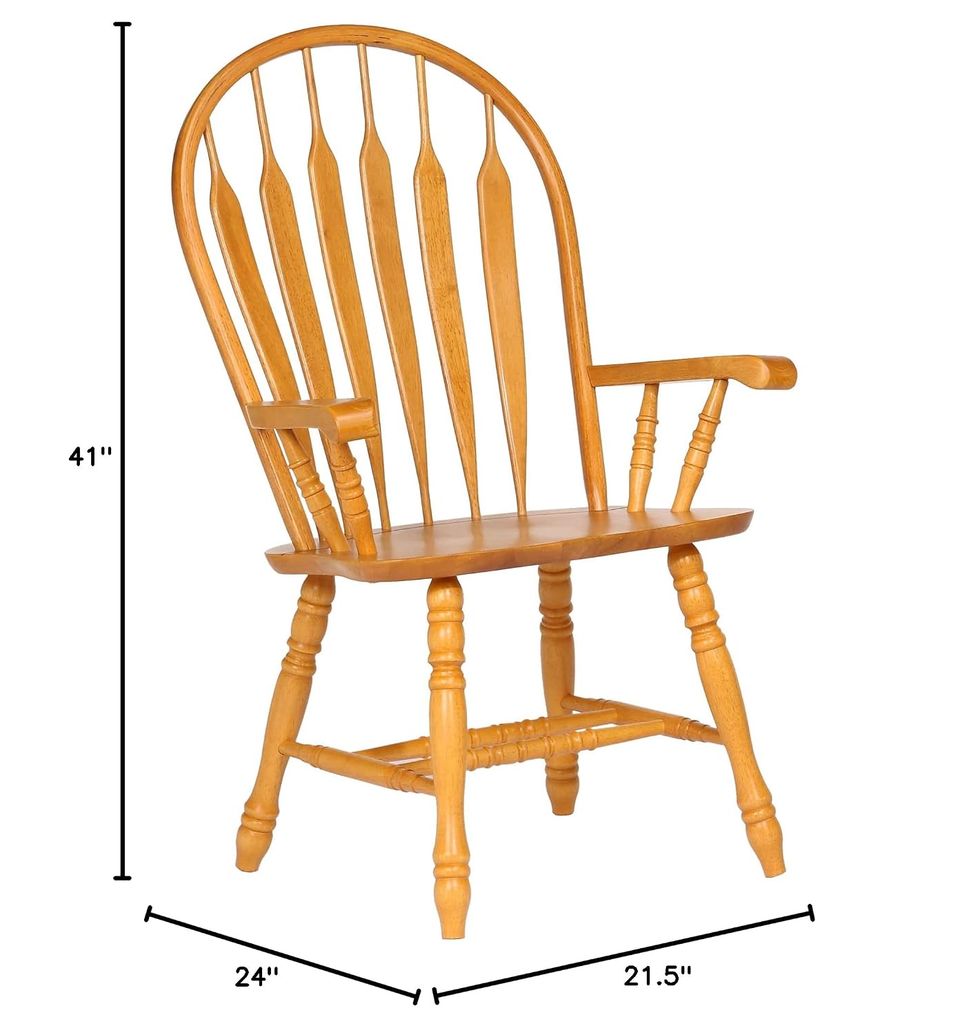 Sunset Trading Comfort Dining Arm Chair, 41", Light Oak