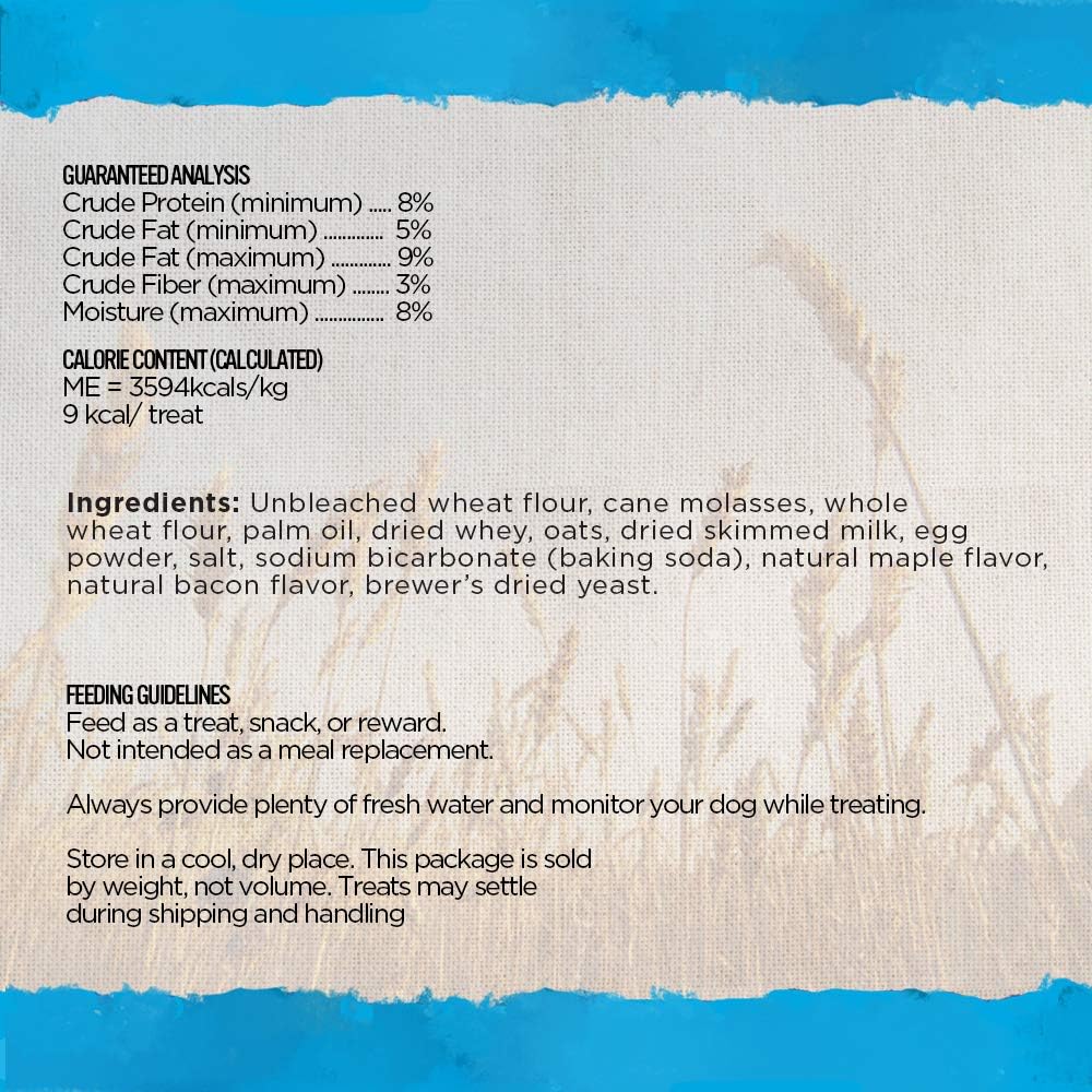 Blue Dog Bakery Natural Dog Treats, Doggie Paws, Maple Bacon Flavor, 16.2oz (1 Count) | Crunchy Oven-Baked Dog Treat Biscuits, Maple Bacon Flavor, Made with Real Premium Wholesome Ingredients in the USA