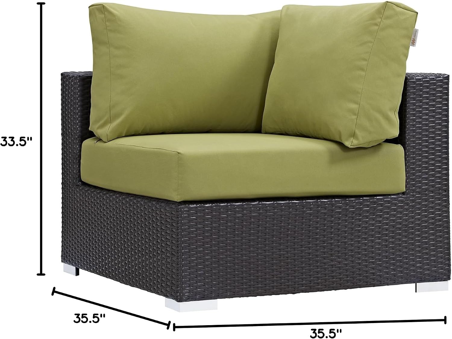 Modway Convene Wicker Rattan Outdoor Patio Loveseat in Espresso White