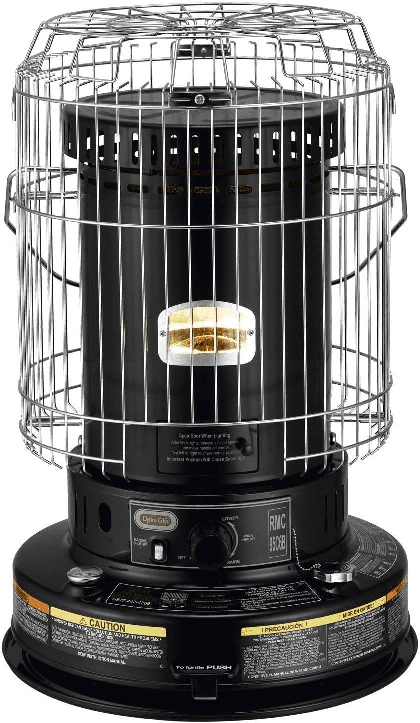 Dyna-Glo RMC-95C6B Indoor Kerosene Convection Heater, 23000 BTU, Black