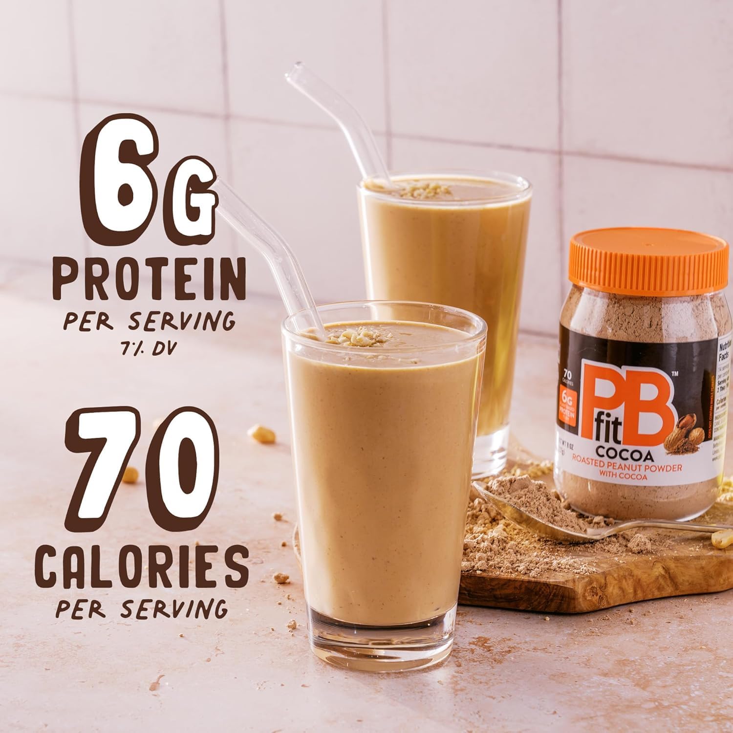 PBfit Cocoa Peanut Butter Powder 8 Oz, Peanut Spread with 6g Protein