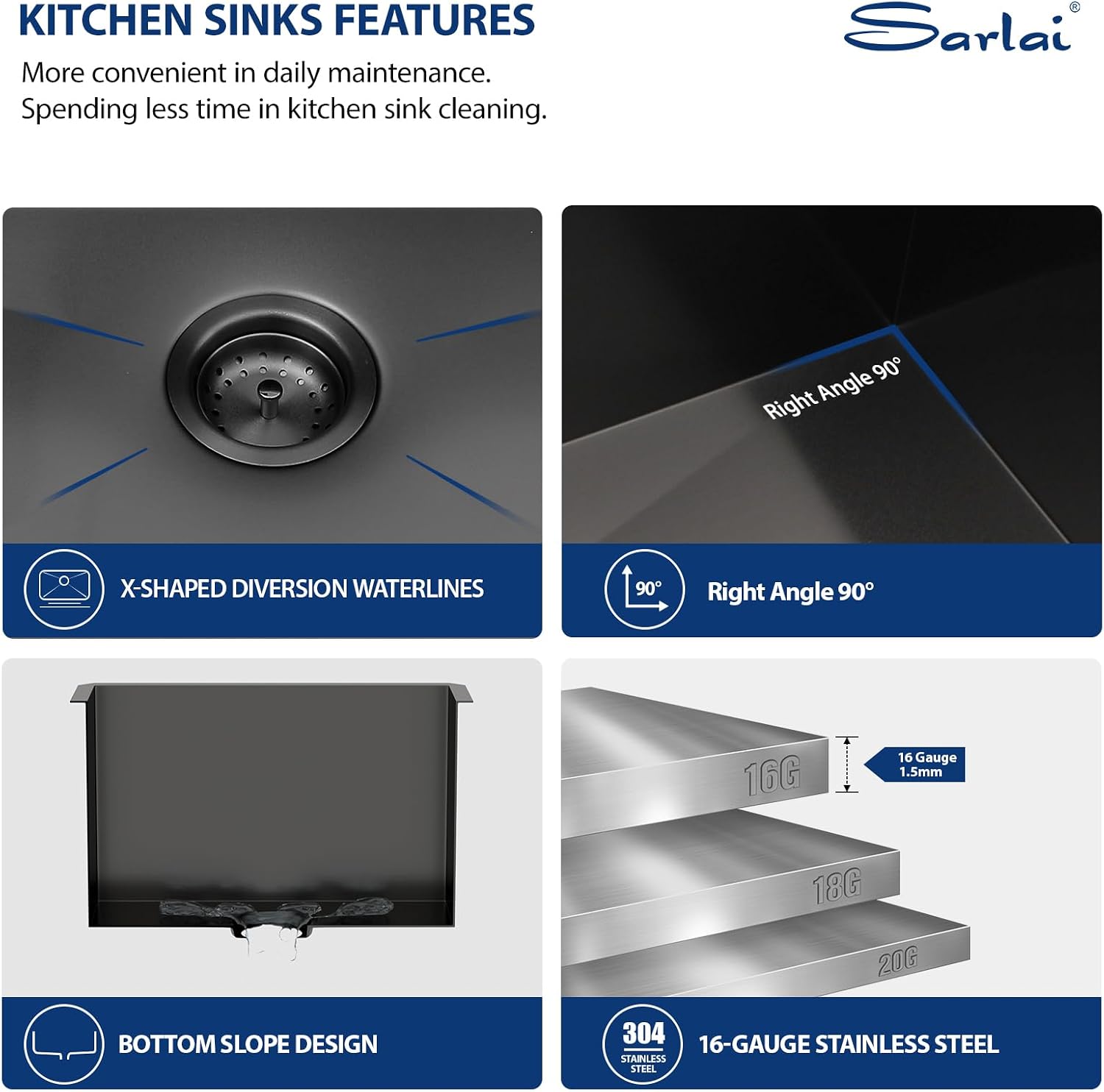 Sarlai 21 Inch Undermount Laundry Sink 21x18x12 Inch Undermount Laundry Utility Sink Deep Single Bowl 16 Gauge Stainless Steel Laundry Tub Sinks
