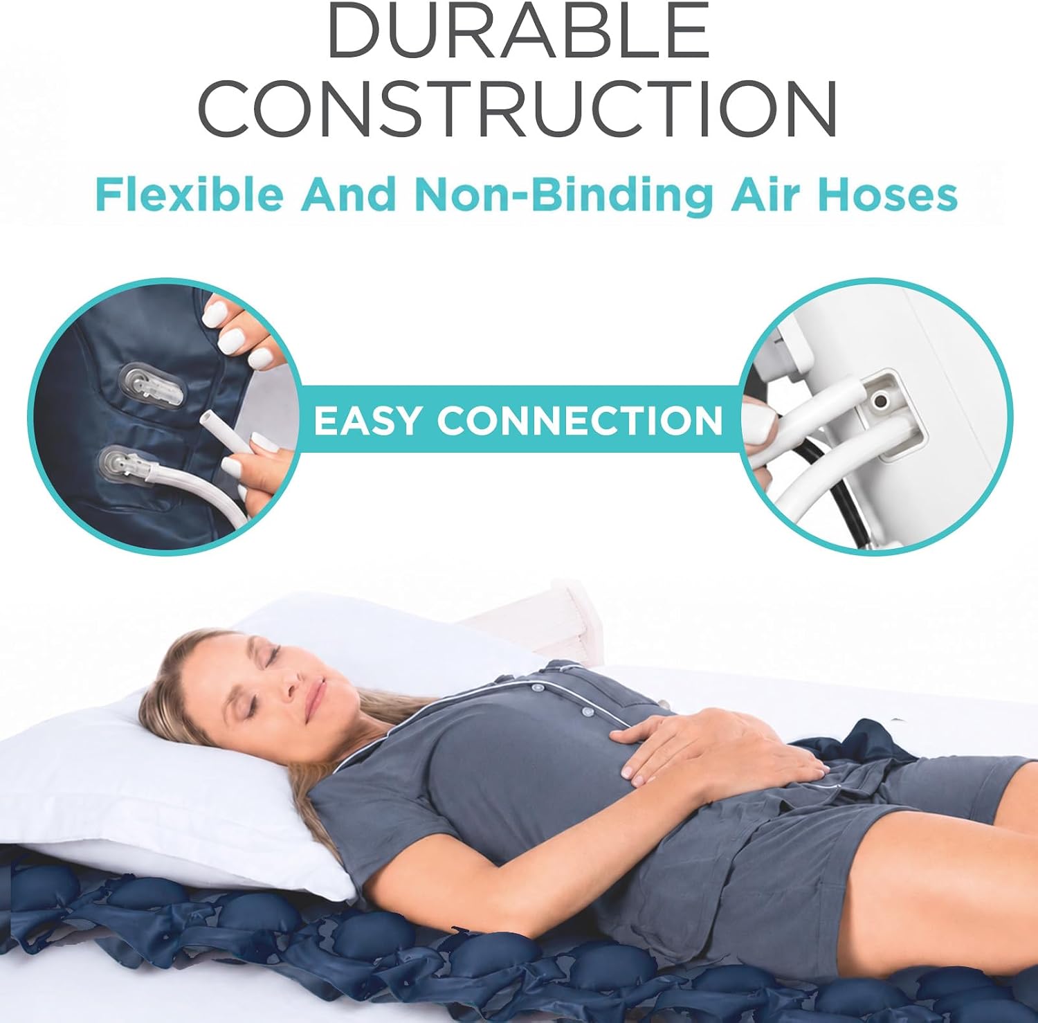 Vive Alternating Air Pressure Mattress Pad - The Original Bed Sore Solution | Dr. Recommended Hospital Bed Topper for Bedridden Patients - Includes Waterproof, Breathable Ulcer Cushion & Quiet Pump
