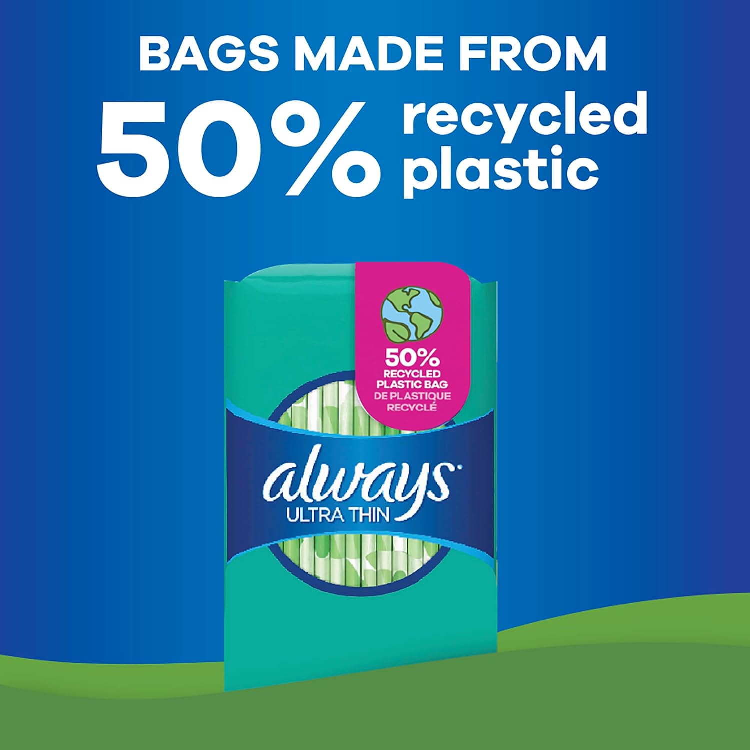 Always Ultra Thin Feminine Pads for Women, Size 1 Regular Absorbency, Multipack, with Wings, Unscented, 36 Count x 2 Packs (72 Count Total)