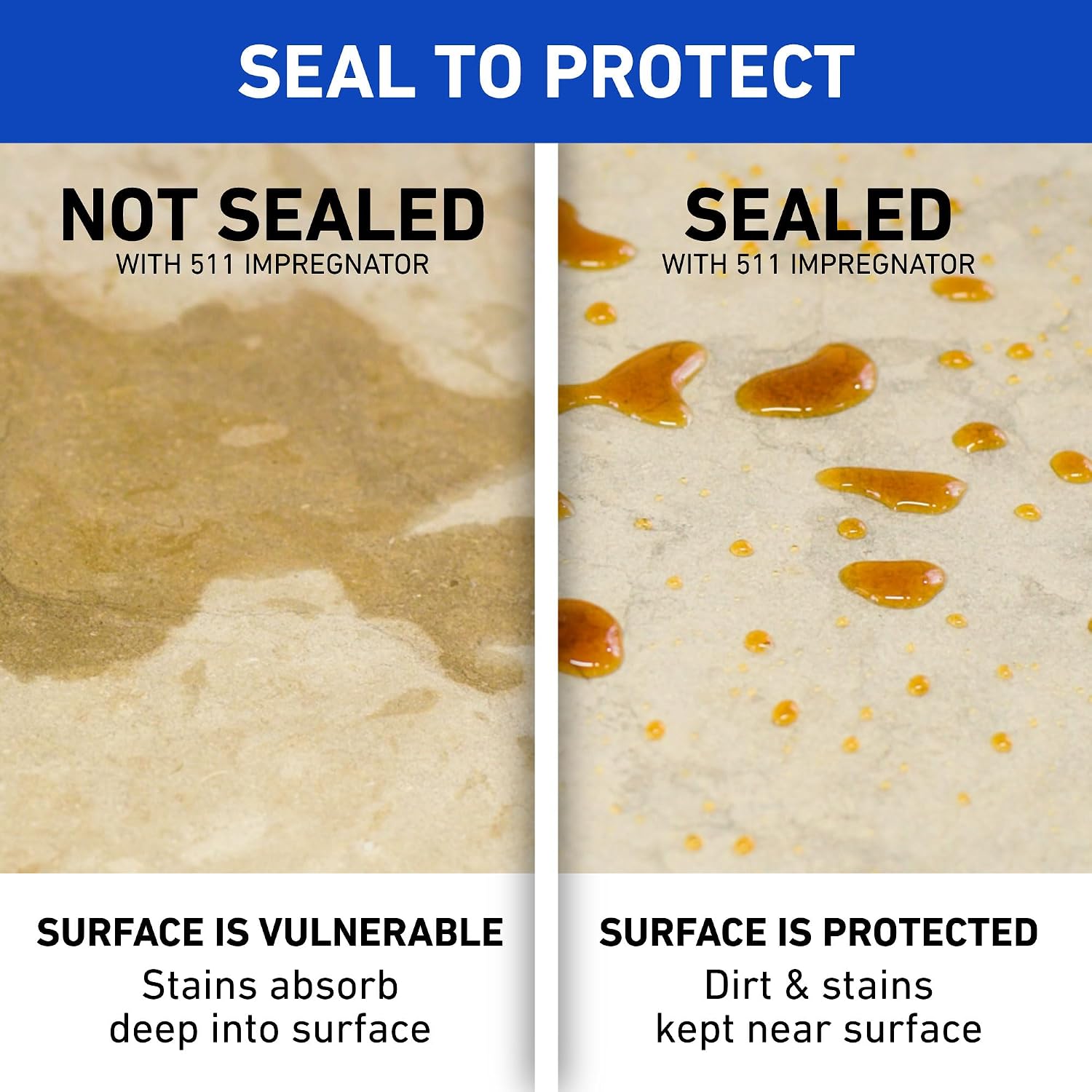 Miracle Sealants 511 Impregnator Penetrating Stone & Tile Sealer, Pint | Penetrating sealer for no-sheen stain, water & oil protection for granite, stone, tile, masonry & grout. Dries invisible.