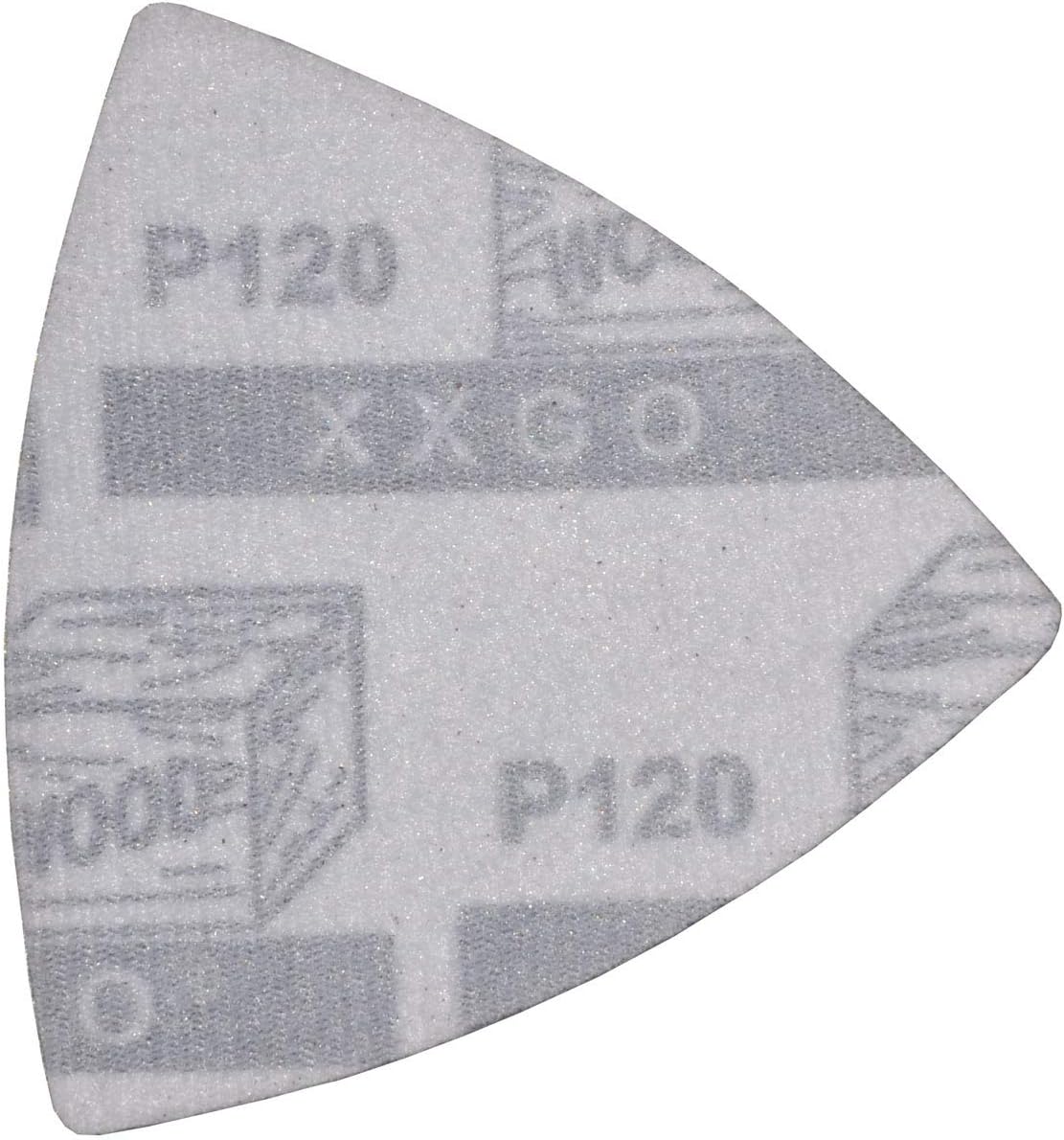 XXGO 55 Pcs 80mm 3-1/8 Inch Triangular Oscillating Multi Tool Sanding Pads | Assorted Grit , Hook & Loop Design , Strong Velcro , Best for Metal Wood Sanding
