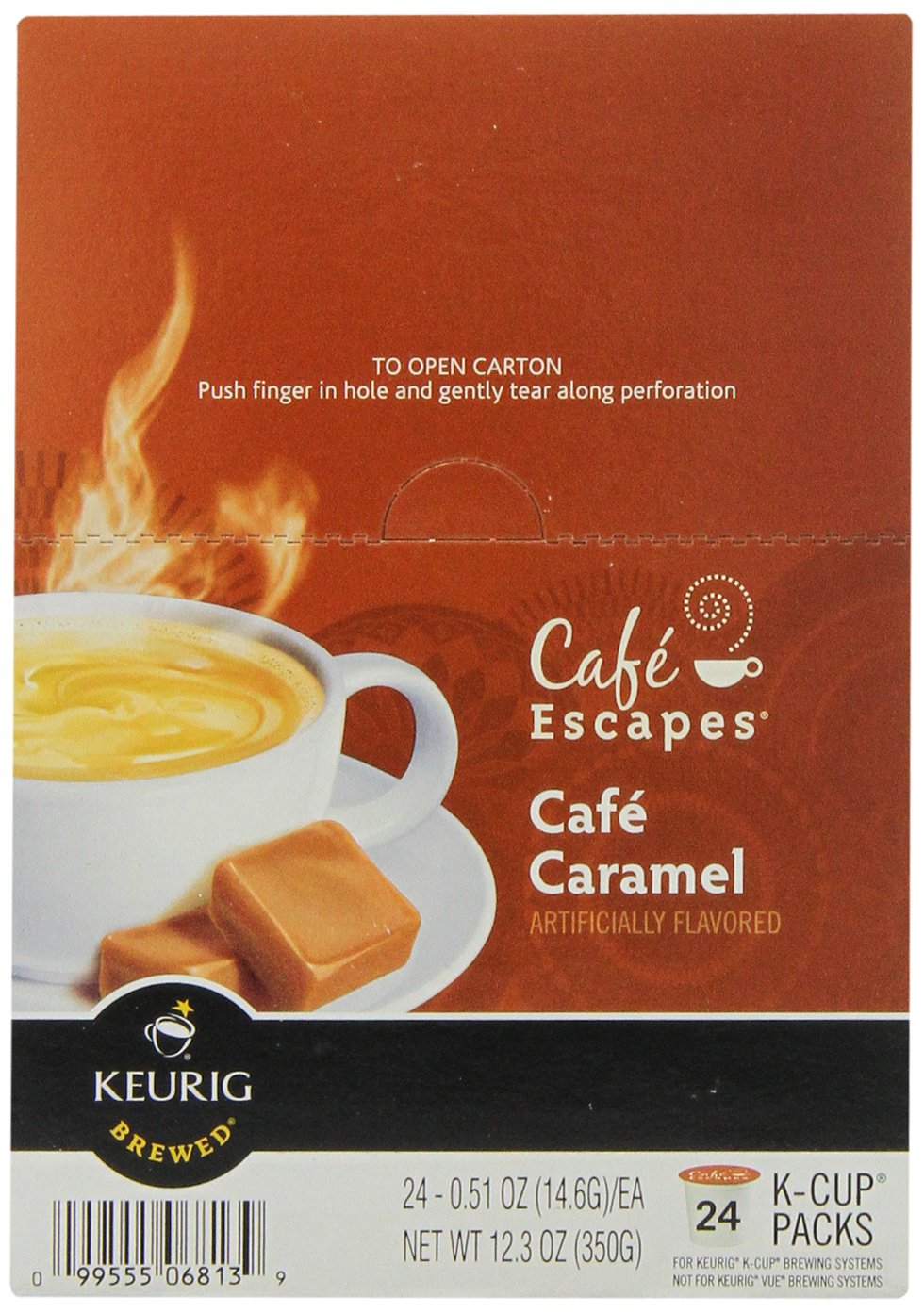 Café Escapes Keurig K Cups, Caramel, 24 Count