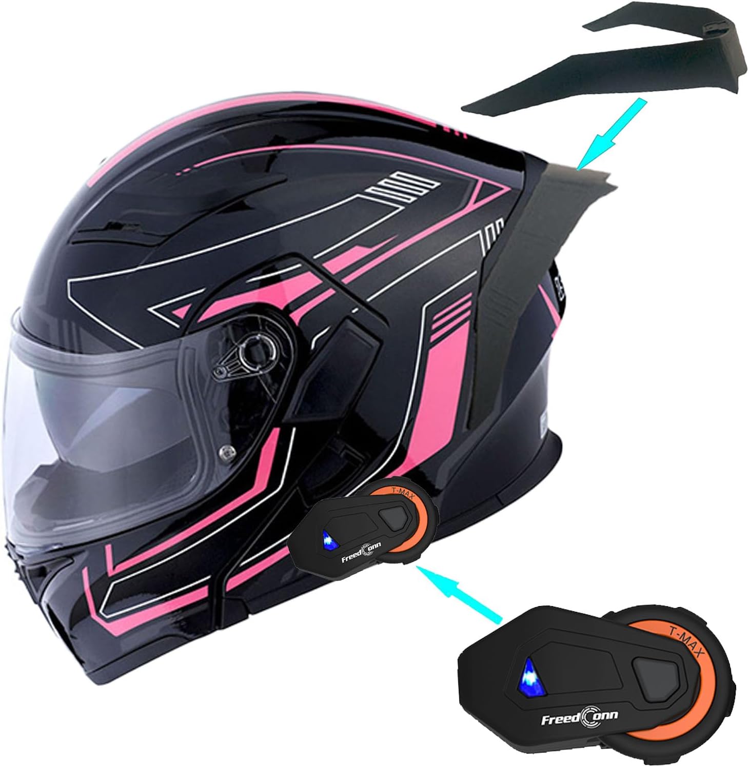 1Storm Motorcycle Modular Full Face Helmet Flip up Dual Visor Sun Shield: HB89