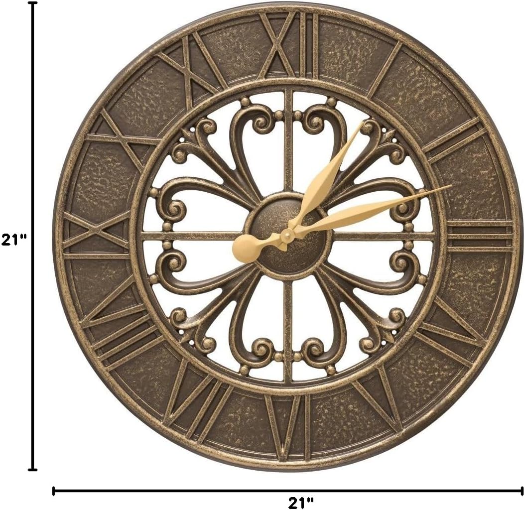 Whitehall Villanova 21" Indoor Outdoor Wall Clock