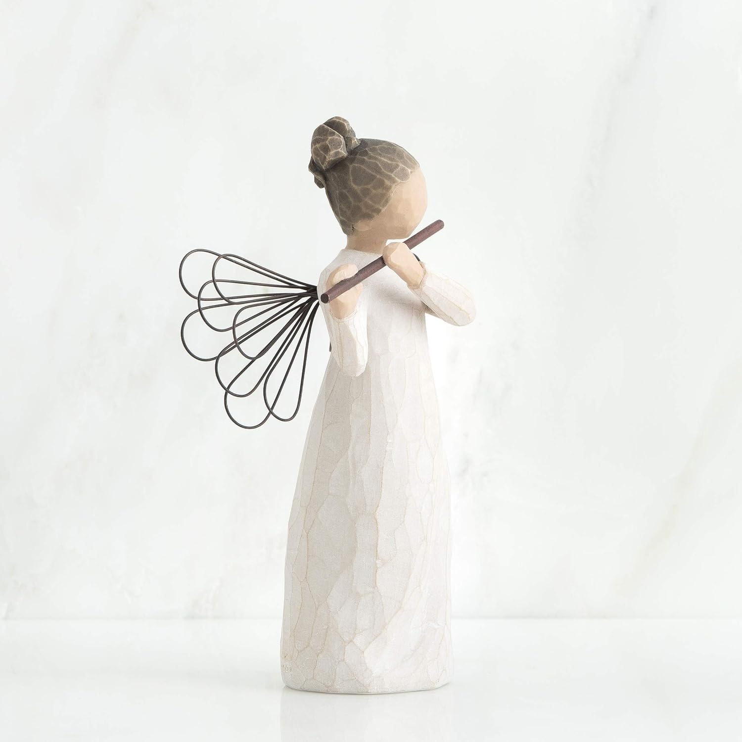 Willow Tree Angel of Harmony Figure, Hand-Painted, Flute, Shelf Decor | Hand-Painted Angel Figurine, Celebrating Friendship