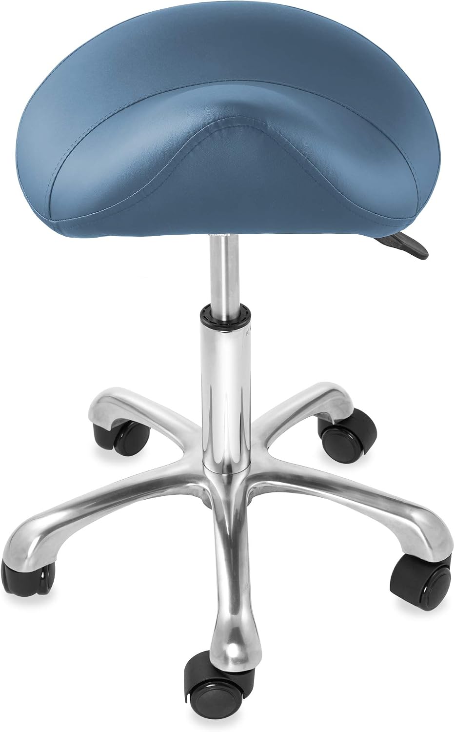 Saloniture Professional Ergonomic Saddle Stool, Black - Adjustable Hydraulic Seat, Rolling Spa Salon, Massage