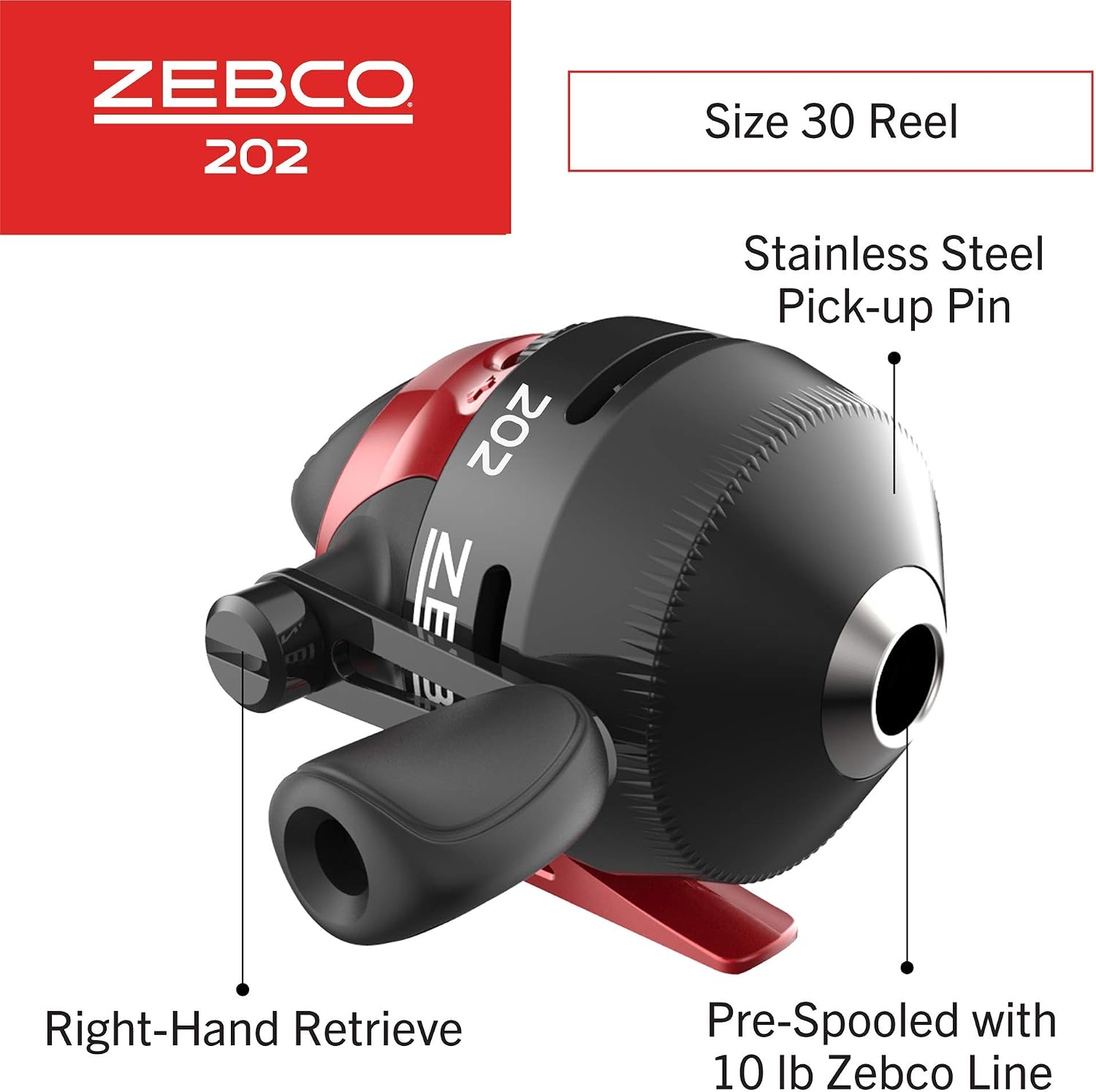 Zebco 202 Spincast Reel and Fishing Rod Combo, Right-Hand Retrieve, Pre-Spooled with 10-Pound Line,