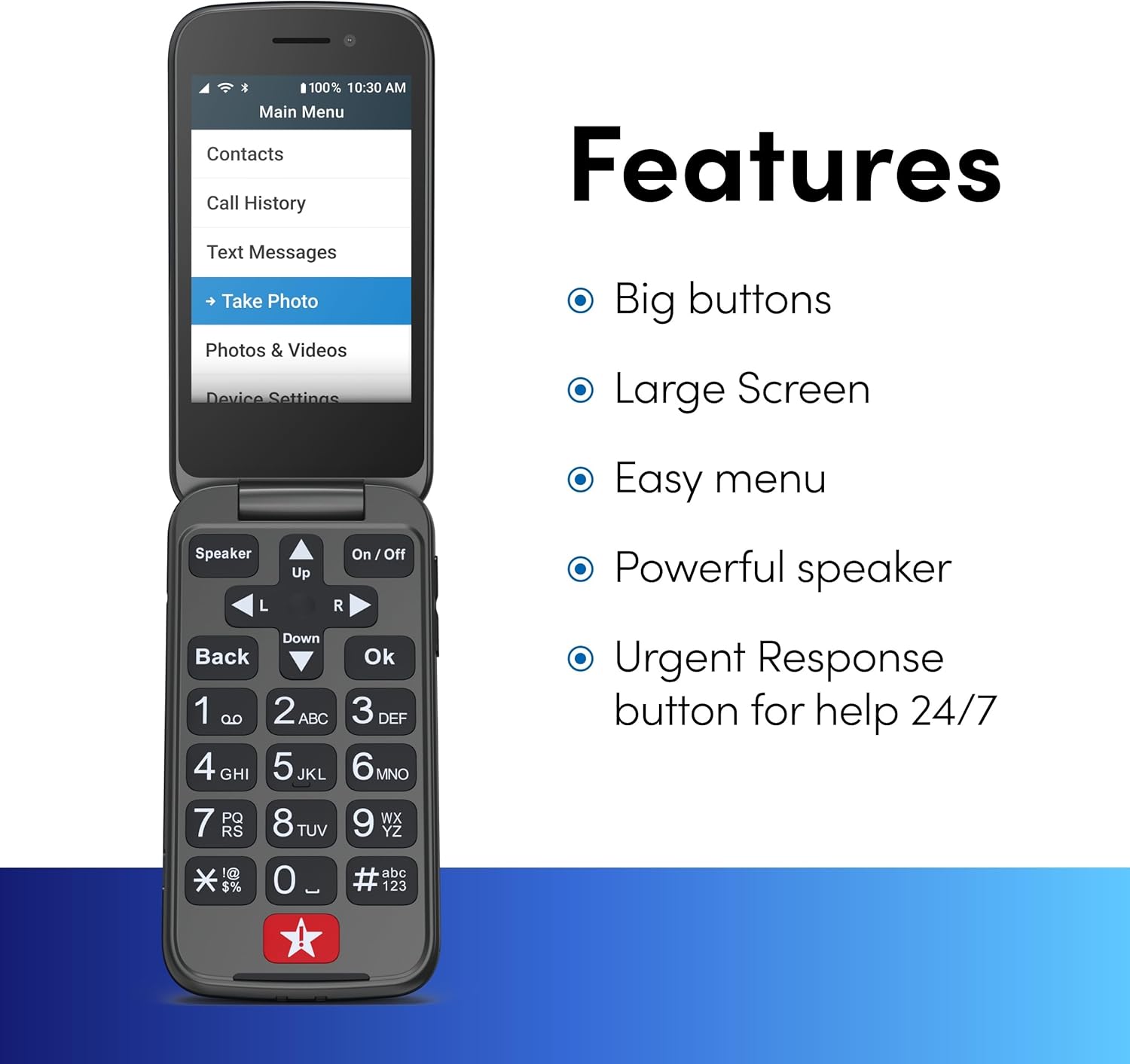 LIVELY Jitterbug Flip Cell Phone for Seniors, Flip2, Red