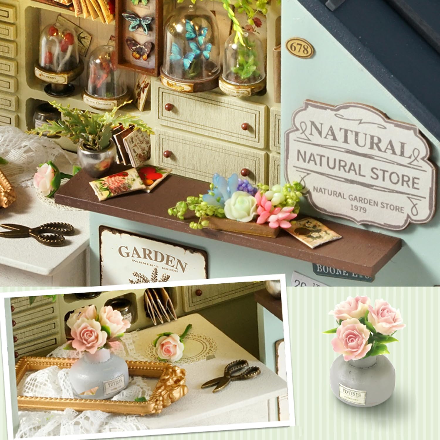 MAGQOO Wooden Dollhouse Miniature with Furniture DIY Dollhouse Kit DIY House Kit Tiny House Kit with Voice Control and Music Movement 1:18 Scale Creative Room Idea(Time Travel)