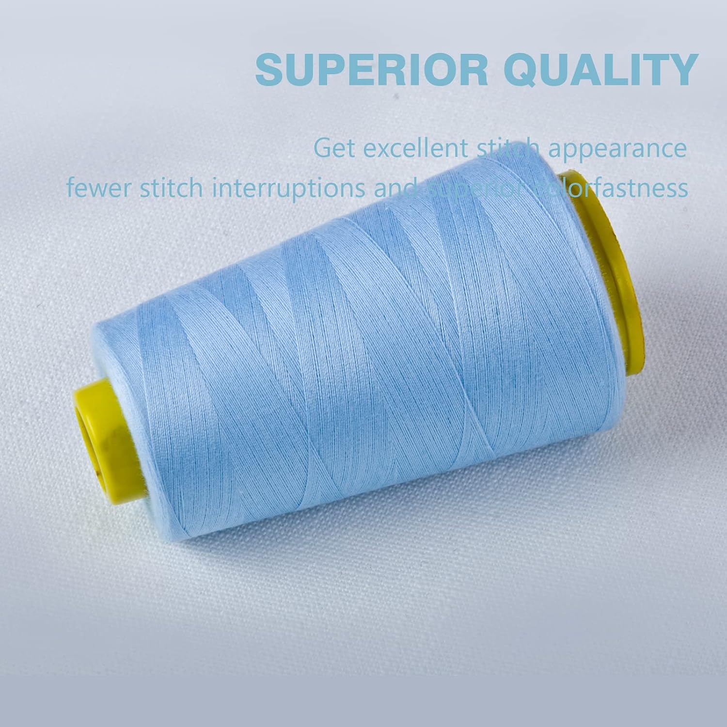 Black Serger Thread, All-Purpose Thread for Sewing, Polyester, 4 Cones of 3000 Yards Each Spool for Sewing Machine