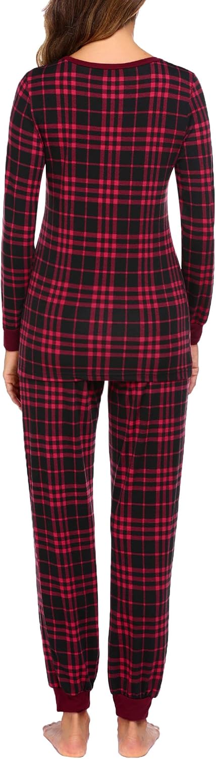 Ekouaer Womens Pajamas Sets Long Sleeve Tops with Jogger Pants